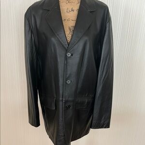 Pendleton Vintage Black Lambskin Leather Sport Coat Jacket Size L